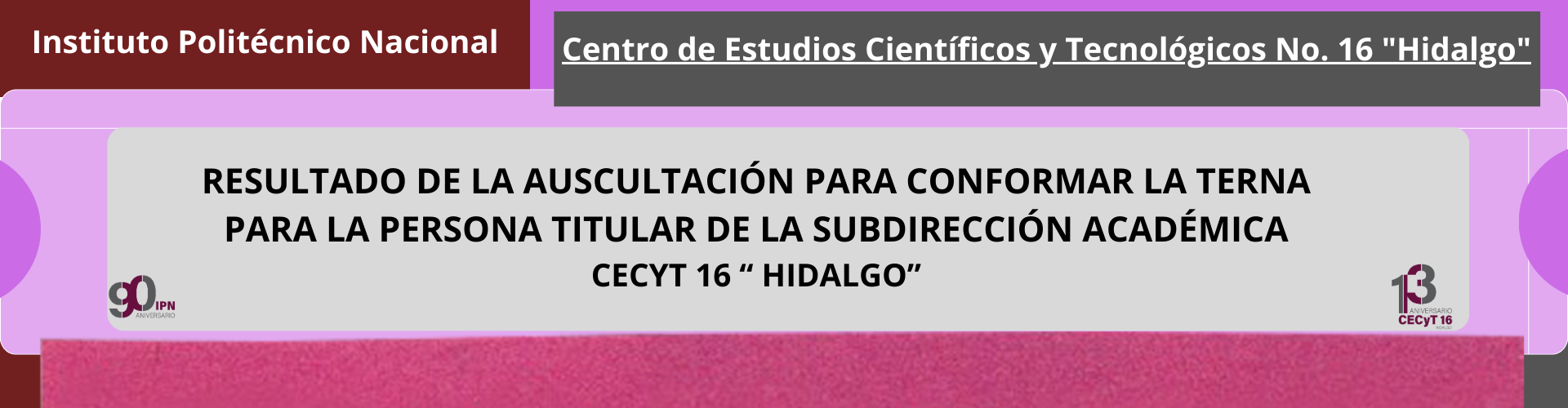 Resultados de auscultación subdirección académica c16